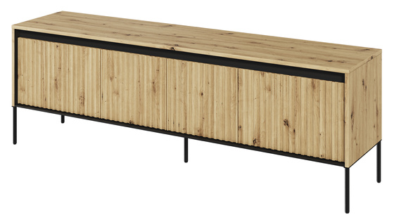 TV-Schränk mit 4 Türen und Fronten gefräst FLORE Eiche artisan 