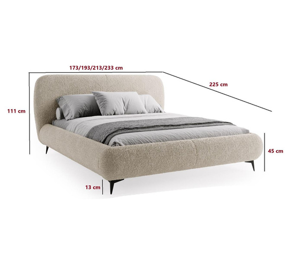 Design Bett mit Bettkasten Polsterbett 160x200 Grau