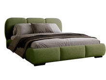 Designerbett mit abgerundeten Formen 160x200 Olivgrün