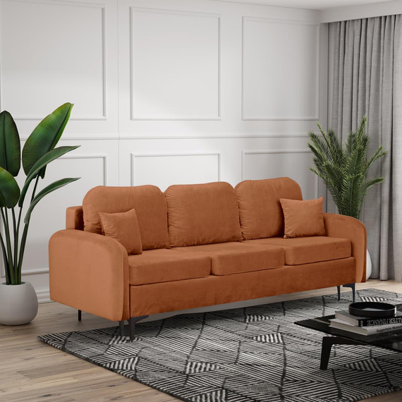 Sofa mit Schlaffunktion  228 cm breit BELLA Orange