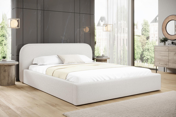 Minimalistisches Design Polsterbett 180x200 Weiß