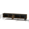 TV-Schrank COMO dreitürig 200 cm breit Schwarz Nussbaum