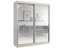 Kleiderschrank mit Schwebetüren und Spiegelfront 180 Breit Kaschmir LUCY