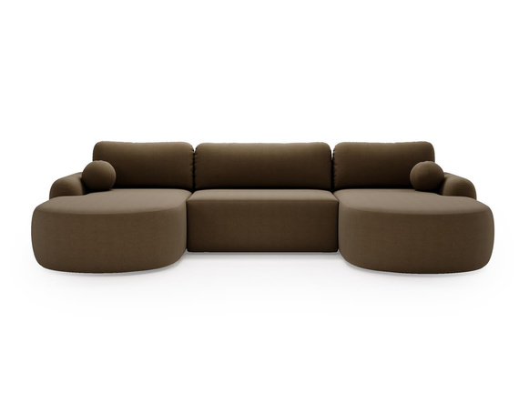 Große Ecksofa U Form OLIO Braun