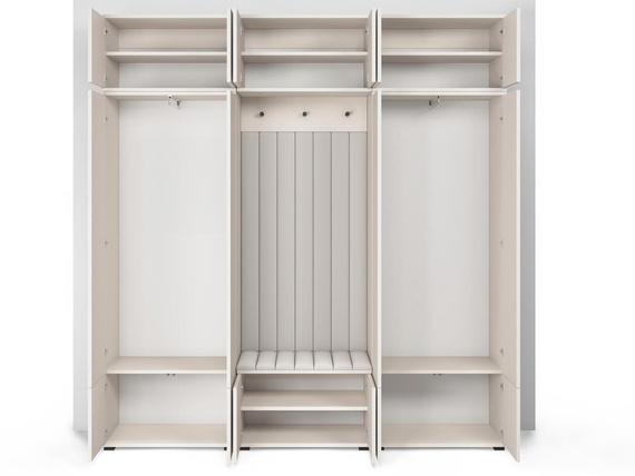 Garderoben-Set mit Lamellen Spiegel als option Kaschmir