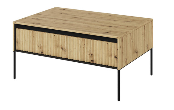 Couchtisch mit 1 Schublade für Wohnzimmer FLORE EICHE ARTISAN