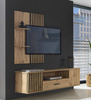 TV-Schrank mit Lamellen. Eiche wotan/schwarz PUCCI