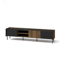 TV-Schrank COMO dreitürig 200 cm breit Schwarz Nussbaum