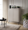Highboard mit Lamellen auf hohen Beinen CARLO Kaschmir