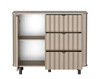 Kommode schmal Fronten gefräst Beige STYLS