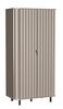 Kleiderschrank mit 2 Türen mit Lamellen Beige STYLS