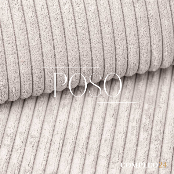 Creme Polsterbett mit Stauraum Holzrahmen 180x200 SAONA