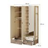 Kinderkleiderschrank LAGOS 3-türig Schrank Beige/Eiche 
