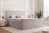 Luxus Boxspringbett mit Bettkasten 140x200 Grau 