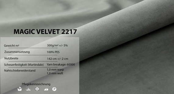 Schlafsofa klein 145 cm breite LEO Grau Velvet