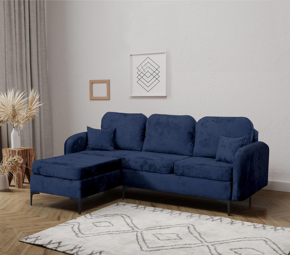 Elegant Eckcouch mit Schlaffunktion BELLA Blau