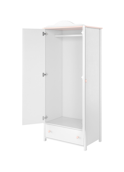 Kleiderschrank LARA 2-türig mit 1x Schubladen Weiß