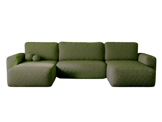 Olivgrün Bouclé Sofa U-Form TEDIS