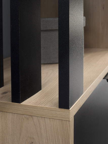Garderoben-Set DECO mit Kleiderstange Artisan Eiche/Schwarz