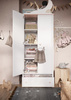 Kleiderschrank für Mädchen LARA Weiß/Rosa