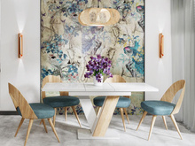 Esszimmertisch ausziehbar 140-180 cm Weiß + Sonoma