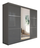 Schwebetürenschrank CINZIA mit Lacobel Glas Graphit