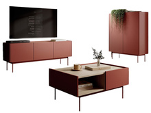 (TV-Lowboard, Kommode, Couchtisch) Möbelfarbe Kaschmir oder Rot