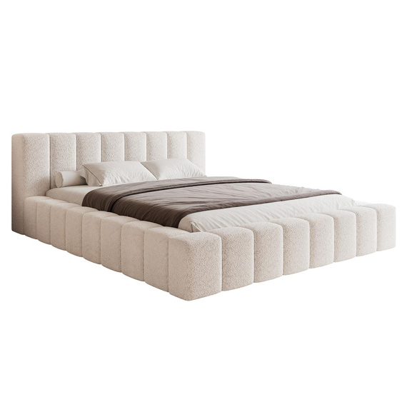 Polsterbett Bouclé Stoff Creme 160x200 CLARA