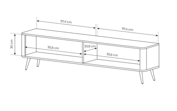 TV Schrank mit Lamellen BELLO Schwarz