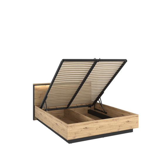 Doppelbett mit Lattenrost LIMA Eiche artisan