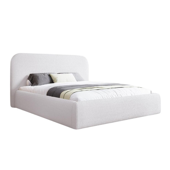 Weiß Minimalistisches Polsterbett 120x200 mit holzrahmen MAT