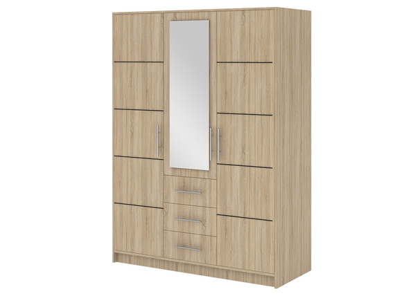 Kleiderschrank 3 Türen und 3 Schubladen ALEX  Eiche sonoma