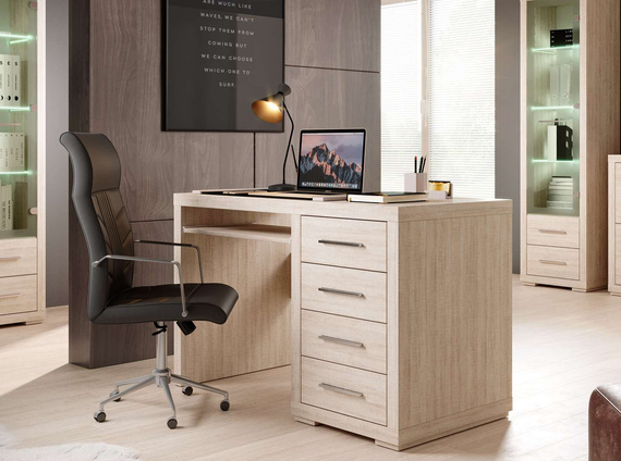 Bürotisch mit 4 Schubladen ARIA Eiche santana hell