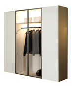 Luxus Drehtürenschrank mit Glasfront LED Beleuchtung Kaschmir STELLS