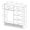  Drehtürenschrank mit Lamellen Cashmir BELLO
