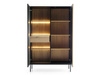 Standvitrine mit Schublade LINO Eiche wotan + graphit