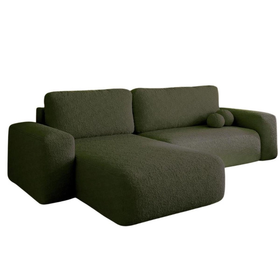 Ecksofa L-Form Links Schlaffunktion Stauraum Tedis Olivgrün 
