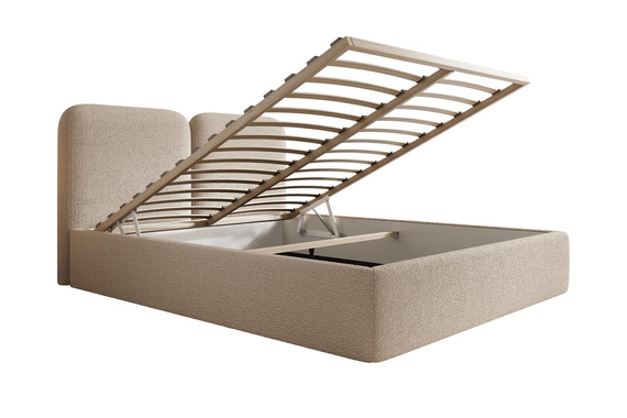  Doppelbett mit Kopfstütze 140x200 Beige BUBBLE III