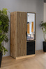 Kleiderschrank mit Lamellen OLS Eiche Wotan + Schwarz
