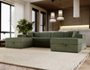 Ecksofa U-form SANTO Grün Cord