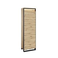 Kleiderschrank LIMA mit Drehtür Eiche Artisan/Schwarz