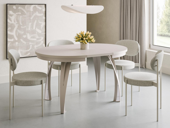 Esstisch LUGOS ausziehbar Ø 100 Kaschmir