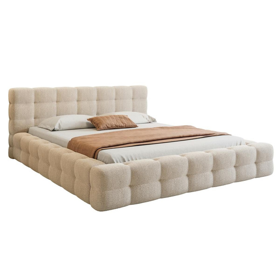 Funktionales Doppelbett 140x200 mit Stauraum beige CLOUDY