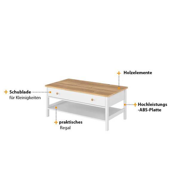 Couchtisch mit Schublade TOMMY 