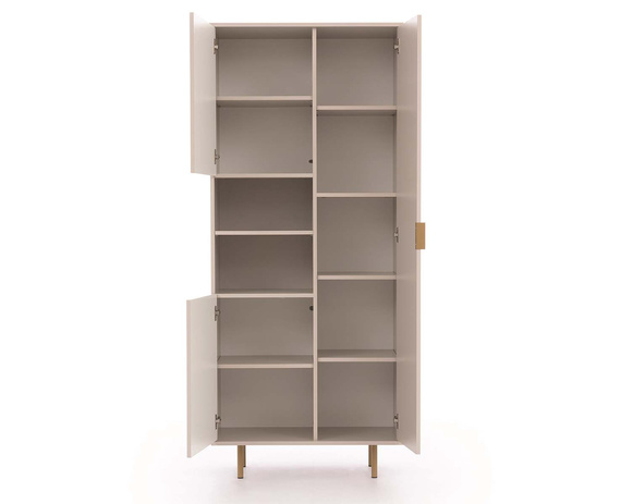 Fronten gefräst, 3 Drehtüren, elegantes Glamour-Regal