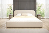 Elegantes Bett mit Kopfteil 200x200 Hellbeige