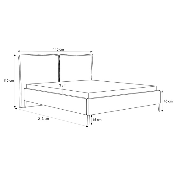 Designerbett mit holzrahmen boucle dunkelgrün 120x200 ORION