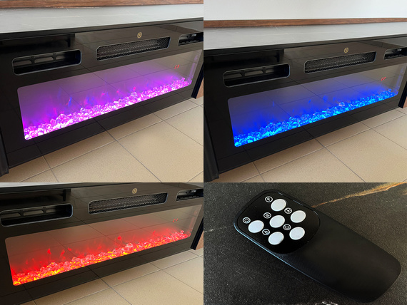 TV-Schrank zweitürig mit Elektrische Kamin COMO
