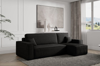 Ecksofa mit universelle Ottomane und Schlaffunktion KARL Schwarz