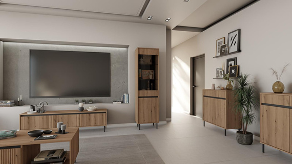 TV-Möbel mit Laminatfront eiche evoke Ciao